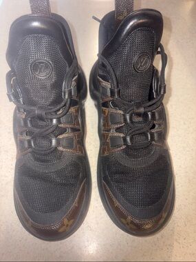 Louis Vuitton Black and Brown Women's Athletic High-Top Sneakers